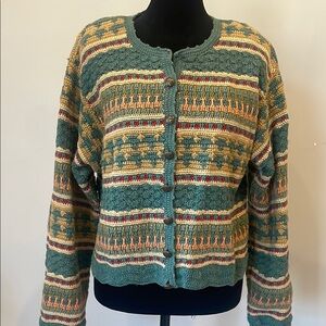 Women's Multicolor Knit Sweater-cardigan